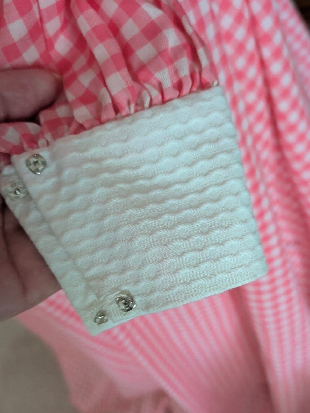 Vintage Pink Gingham Maxi Dress with White Collar - Picture 3 of 9